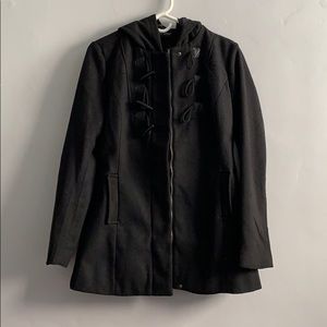 Hooded black coat